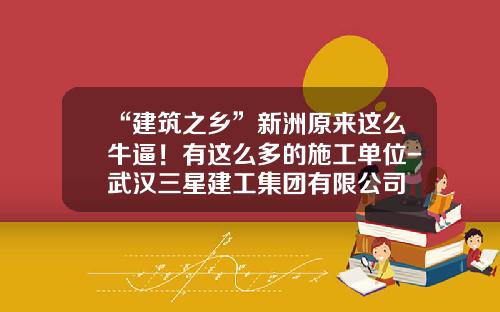 “建筑之乡”新洲原来这么牛逼！有这么多的施工单位-武汉三星建工集团有限公司