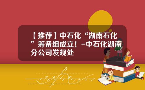 【推荐】中石化“湖南石化”筹备组成立！-中石化湖南分公司发规处