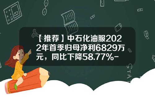 【推荐】中石化油服2022年首季归母净利6829万元，同比下降58.77%-中石化上市公司代码