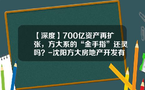 【深度】700亿资产再扩张，方大系的“金手指”还灵吗？-沈阳方大房地产开发有限公司