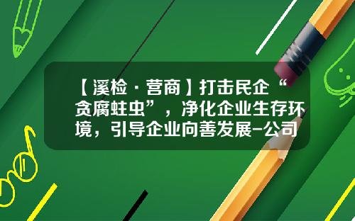 【溪检·营商】打击民企“贪腐蛀虫”，净化企业生存环境，引导企业向善发展-公司整风运动