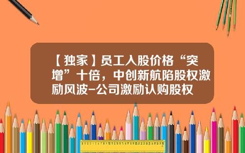 【独家】员工入股价格“突增”十倍，中创新航陷股权激励风波-公司激励认购股权