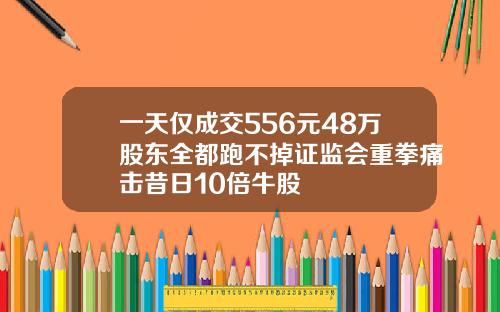 一天仅成交556元48万股东全都跑不掉证监会重拳痛击昔日10倍牛股
