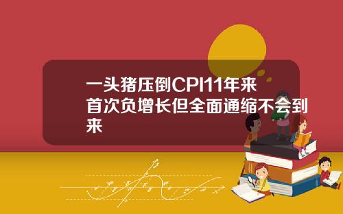 一头猪压倒CPI11年来首次负增长但全面通缩不会到来
