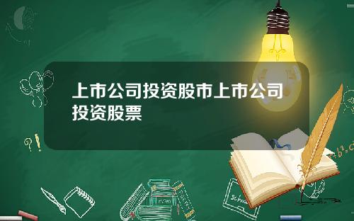 上市公司投资股市上市公司投资股票
