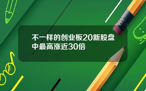 不一样的创业板20新股盘中最高涨近30倍