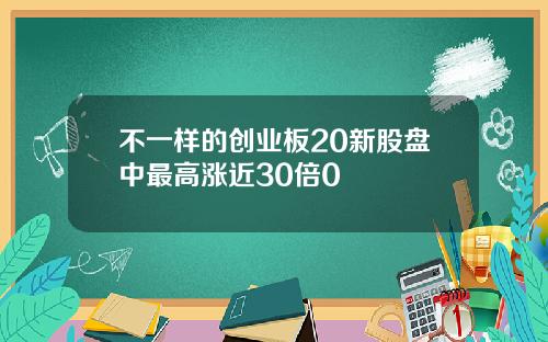 不一样的创业板20新股盘中最高涨近30倍0