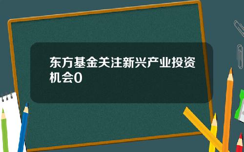 东方基金关注新兴产业投资机会0