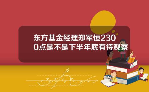东方基金经理郑军恒2300点是不是下半年底有待观察