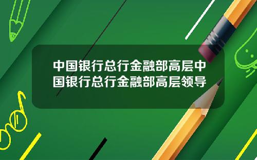 中国银行总行金融部高层中国银行总行金融部高层领导