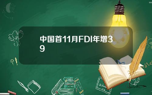 中国首11月FDI年增39