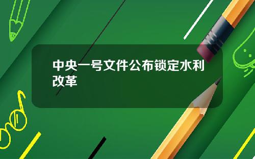 中央一号文件公布锁定水利改革