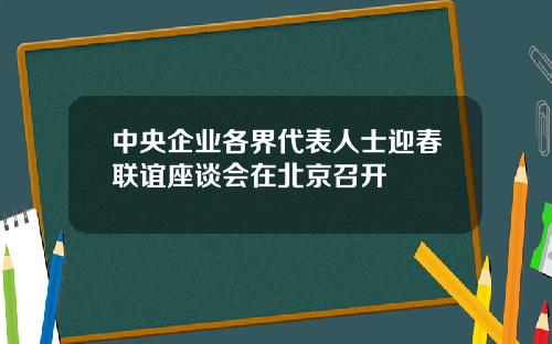中央企业各界代表人士迎春联谊座谈会在北京召开
