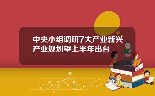 中央小组调研7大产业新兴产业规划望上半年出台