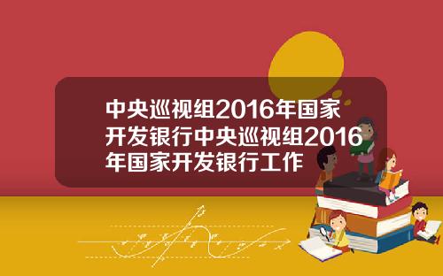 中央巡视组2016年国家开发银行中央巡视组2016年国家开发银行工作