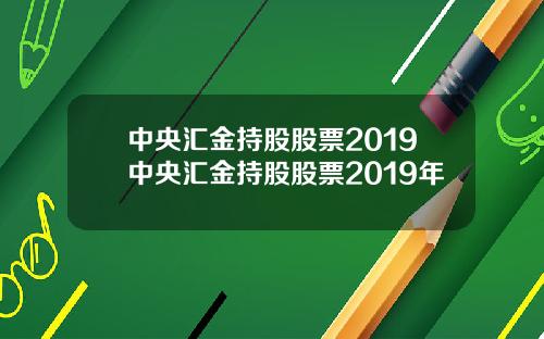 中央汇金持股股票2019中央汇金持股股票2019年