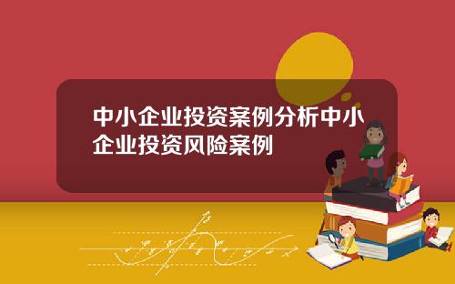中小企业投资案例分析中小企业投资风险案例