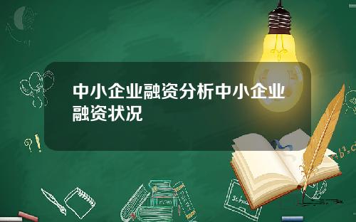中小企业融资分析中小企业融资状况
