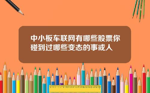 中小板车联网有哪些股票你碰到过哪些变态的事或人