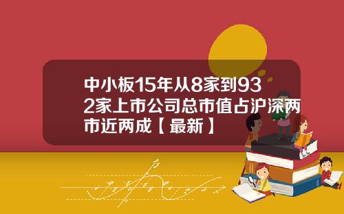中小板15年从8家到932家上市公司总市值占沪深两市近两成【最新】