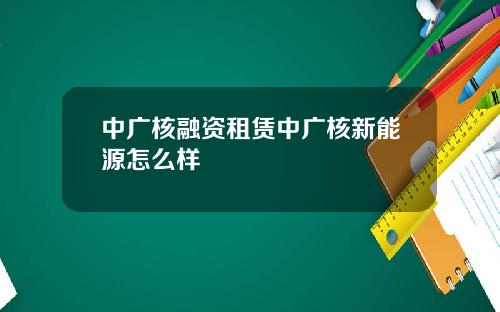 中广核融资租赁中广核新能源怎么样