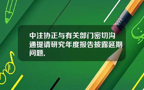 中注协正与有关部门密切沟通提请研究年度报告披露延期问题.
