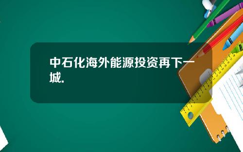中石化海外能源投资再下一城.