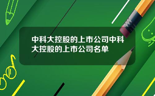 中科大控股的上市公司中科大控股的上市公司名单