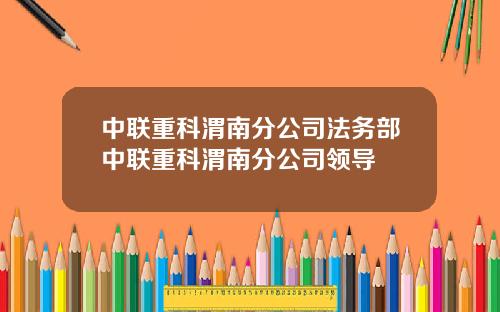 中联重科渭南分公司法务部中联重科渭南分公司领导