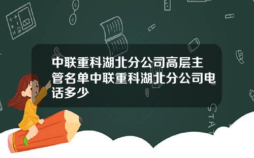 中联重科湖北分公司高层主管名单中联重科湖北分公司电话多少