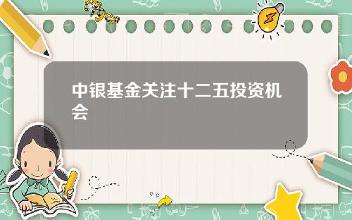 中银基金关注十二五投资机会