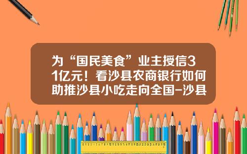 为“国民美食”业主授信31亿元！看沙县农商银行如何助推沙县小吃走向全国-沙县担保基金