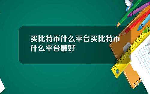 买比特币什么平台买比特币什么平台最好