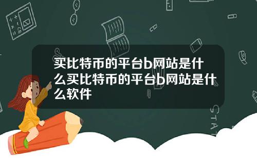买比特币的平台b网站是什么买比特币的平台b网站是什么软件