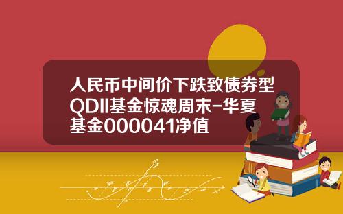 人民币中间价下跌致债券型QDII基金惊魂周末-华夏基金000041净值
