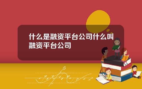什么是融资平台公司什么叫融资平台公司
