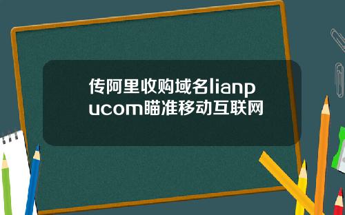 传阿里收购域名lianpucom瞄准移动互联网