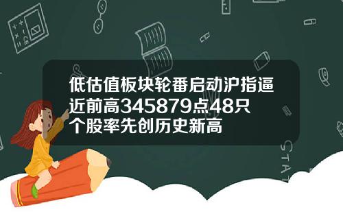 低估值板块轮番启动沪指逼近前高345879点48只个股率先创历史新高