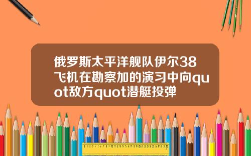俄罗斯太平洋舰队伊尔38飞机在勘察加的演习中向quot敌方quot潜艇投弹