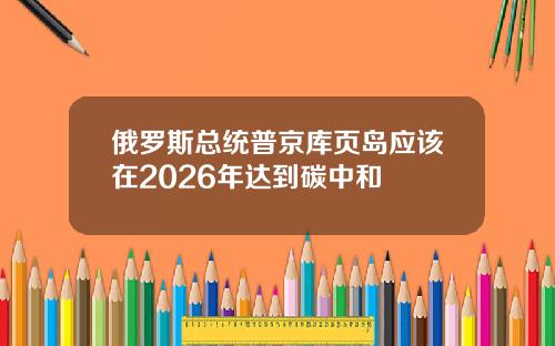 俄罗斯总统普京库页岛应该在2026年达到碳中和