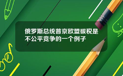 俄罗斯总统普京欧盟碳税是不公平竞争的一个例子