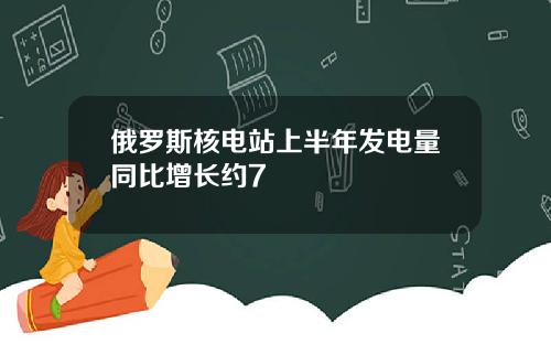 俄罗斯核电站上半年发电量同比增长约7