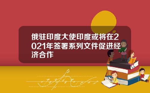 俄驻印度大使印度或将在2021年签署系列文件促进经济合作
