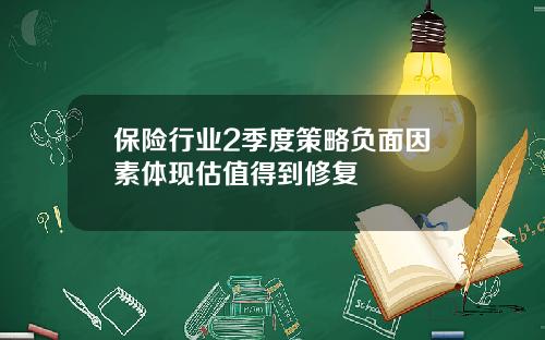 保险行业2季度策略负面因素体现估值得到修复