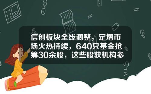 信创板块全线调整，定增市场火热持续，640只基金抢筹30余股，这些股获机构参与定增后股价涨幅明显-资讯宝股票