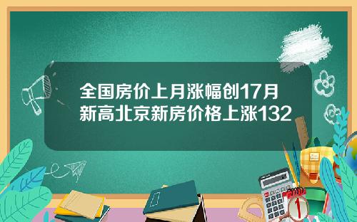 全国房价上月涨幅创17月新高北京新房价格上涨132