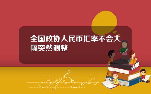 全国政协人民币汇率不会大幅突然调整