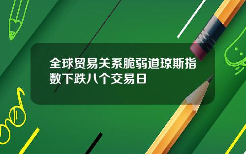 全球贸易关系脆弱道琼斯指数下跌八个交易日