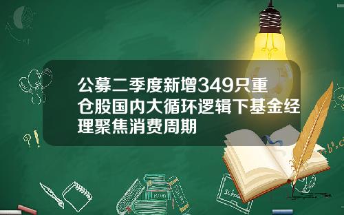 公募二季度新增349只重仓股国内大循环逻辑下基金经理聚焦消费周期