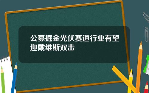 公募掘金光伏赛道行业有望迎戴维斯双击